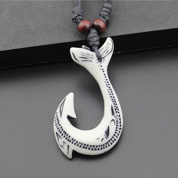 Tribal Fishhook Men's Necklace - Picture 1 of 1